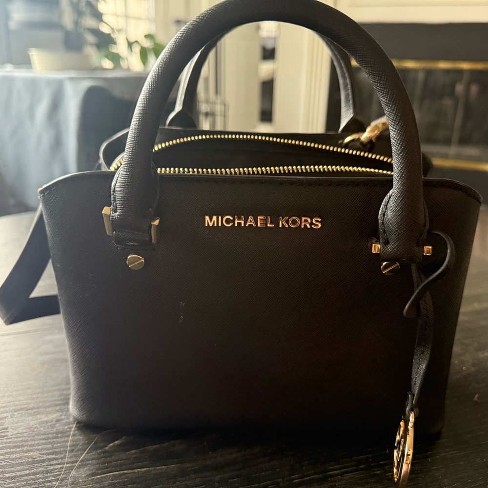 Michael Kors Black Saffiano Leather Satchel